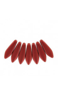 Czech Glass Daggers beads 5x16mm Lava red 01890